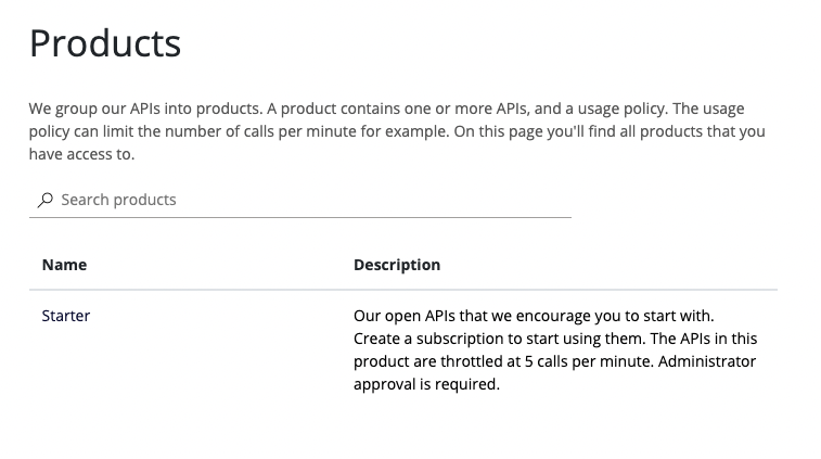 APIs in the Starter Product